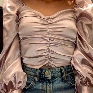 Forever 21 lavender satin blouse